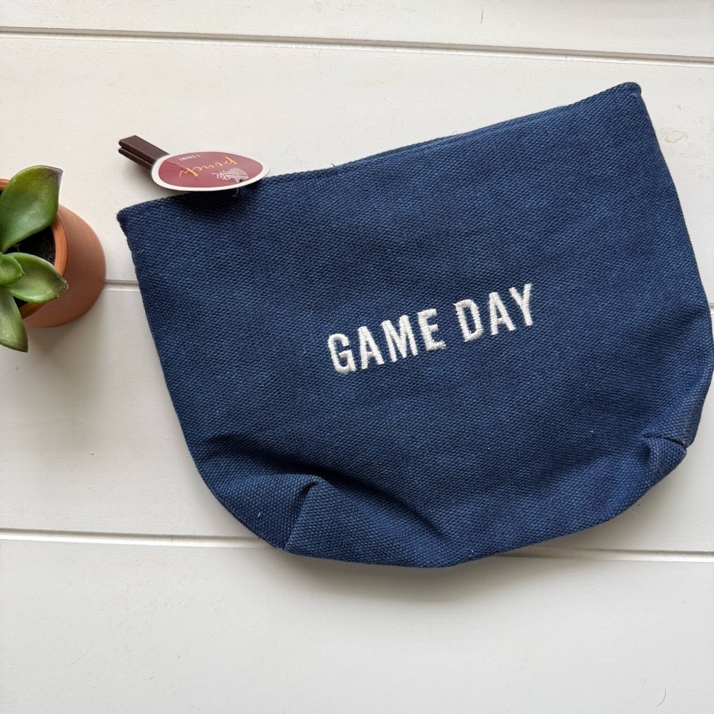 Canvas Navy Zippered Pouch